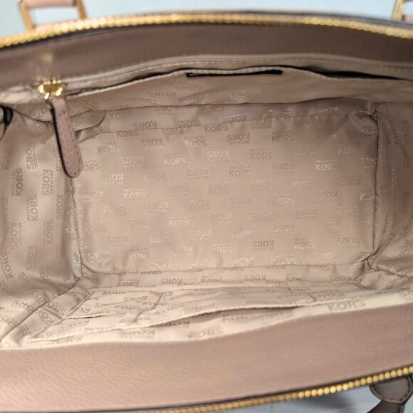 Michael Kors Vanna Pebbled Leather 2-Way Dusty Pink Satchel - Picture 7 of 9